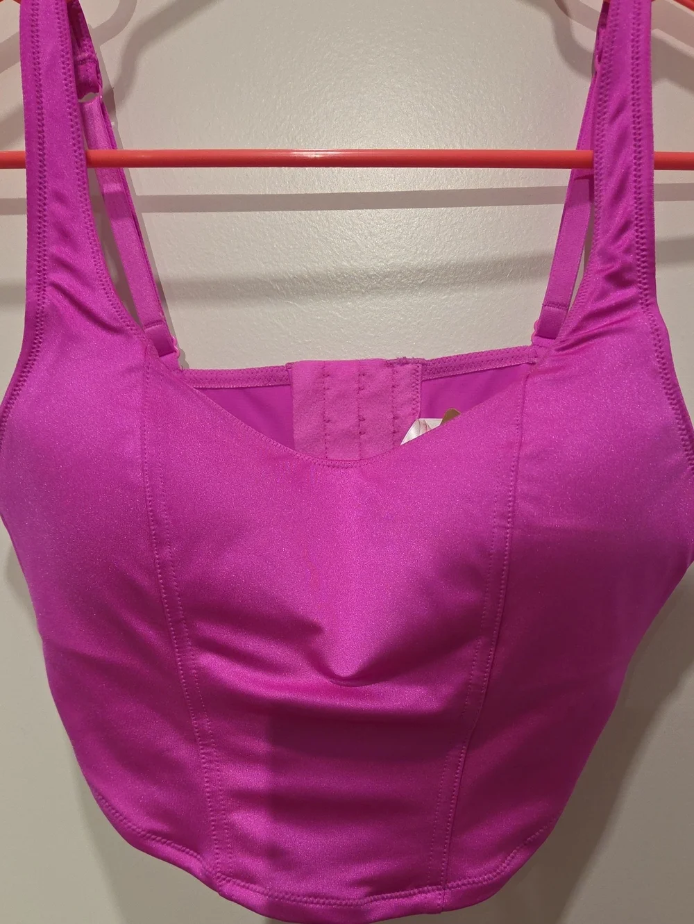 PINK Victoria's Secret Longline Crop Bralette in Bright Magenta